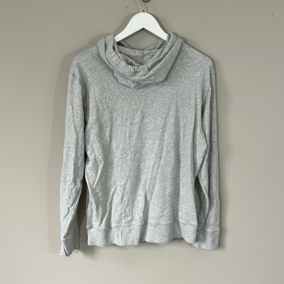FAHERTY Sunwashed Slub Hoodie Shirt Light Grey Heather Mens Knit Top Sz L - Picture 6 of 15